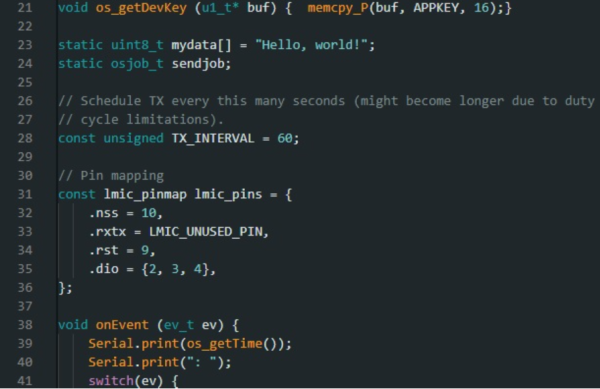 Figure 6 - Pin mapping in our case